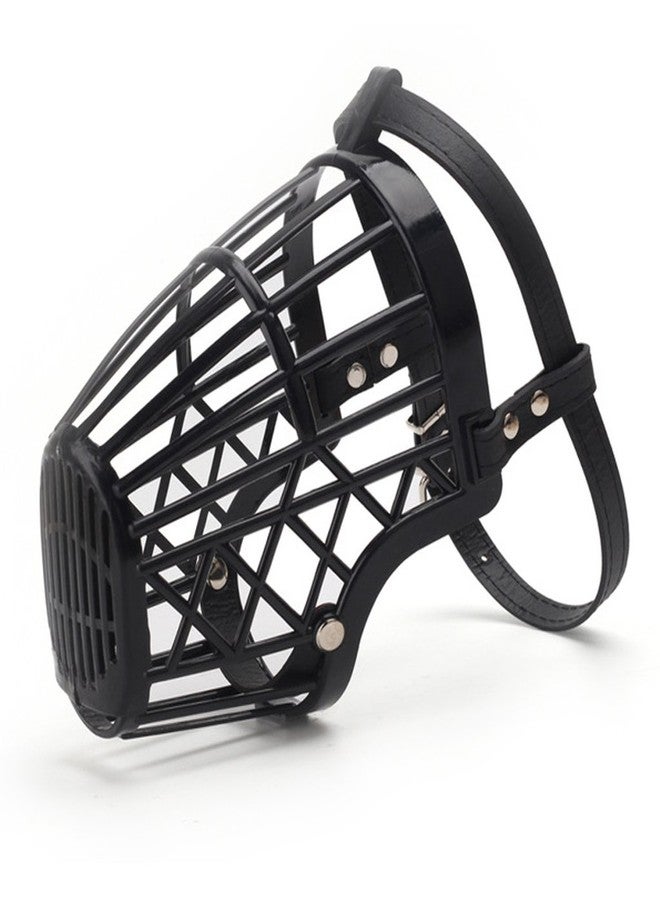 سايج سكوير كمامة مربعة قابلة للتعديل من سيج، غطاء للفم، قفص سلة، طوق أمان للحيوانات الأليفة مضاد للعض للكلاب/الجراء/القطط (أسود) (متوسط) - Image 3